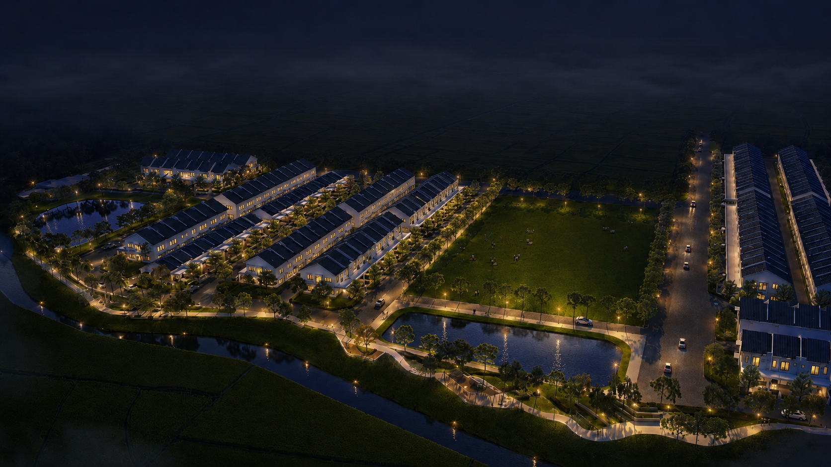 Damai Greens at night