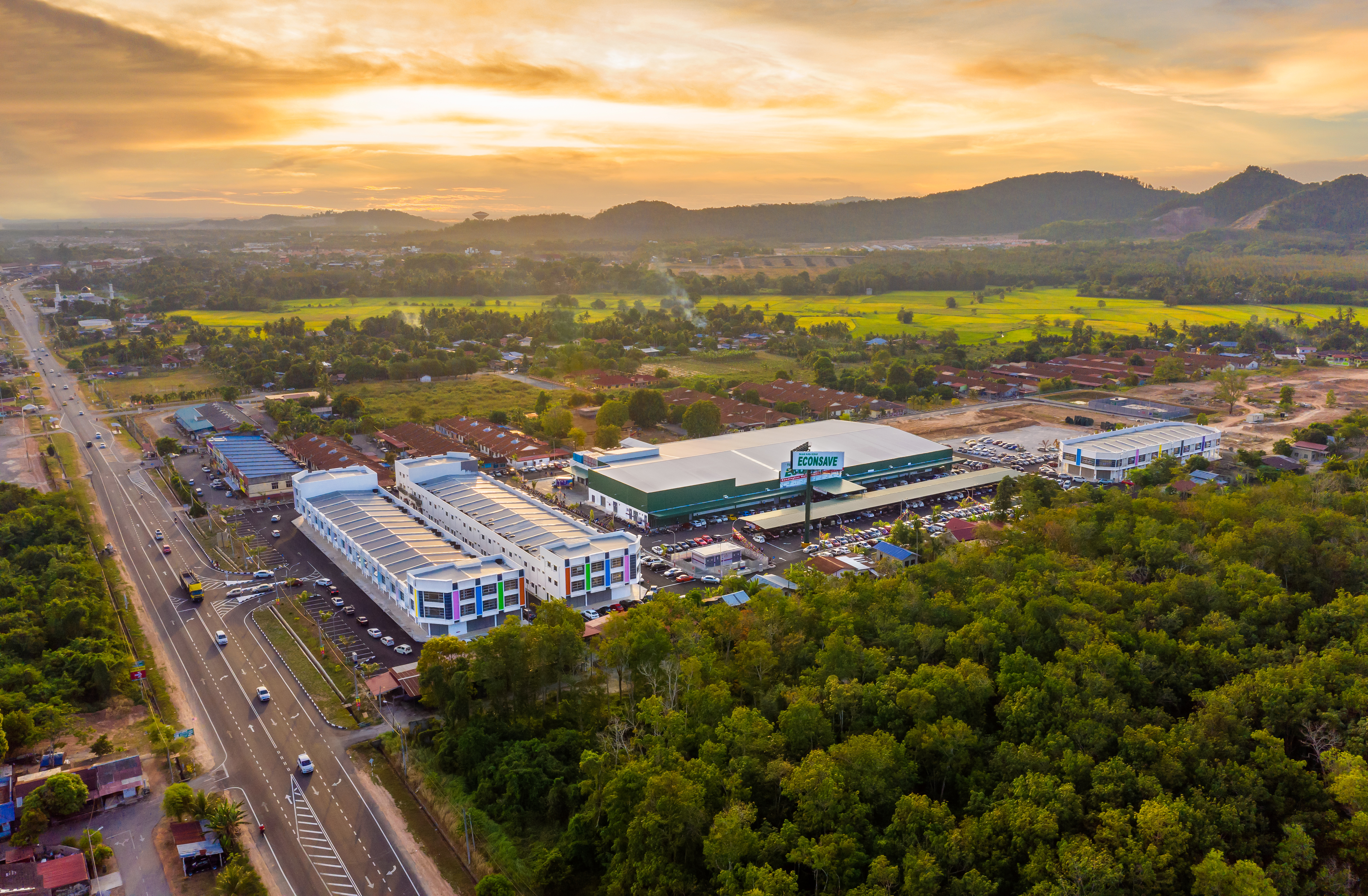 Sena Central commercial hub - aerial day view