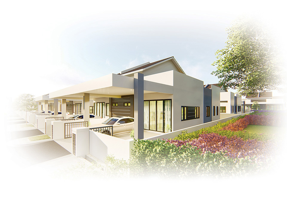 Sinaran single-storey semi-detached render