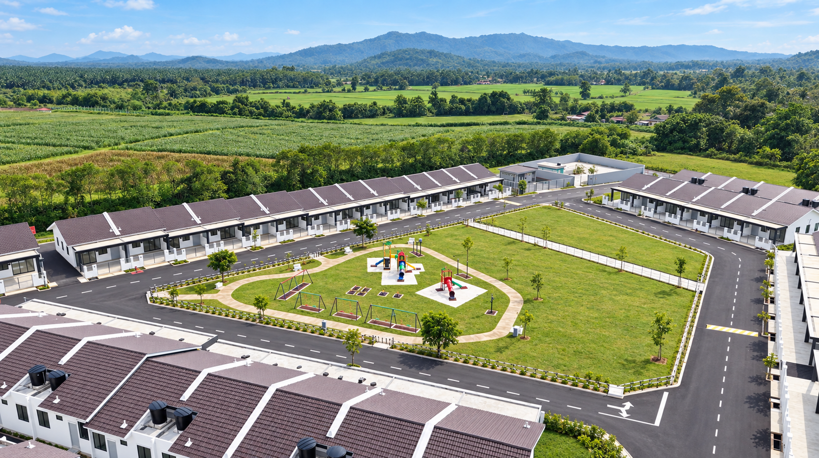 Aerial view of the Rambai Greens development - actual site photo