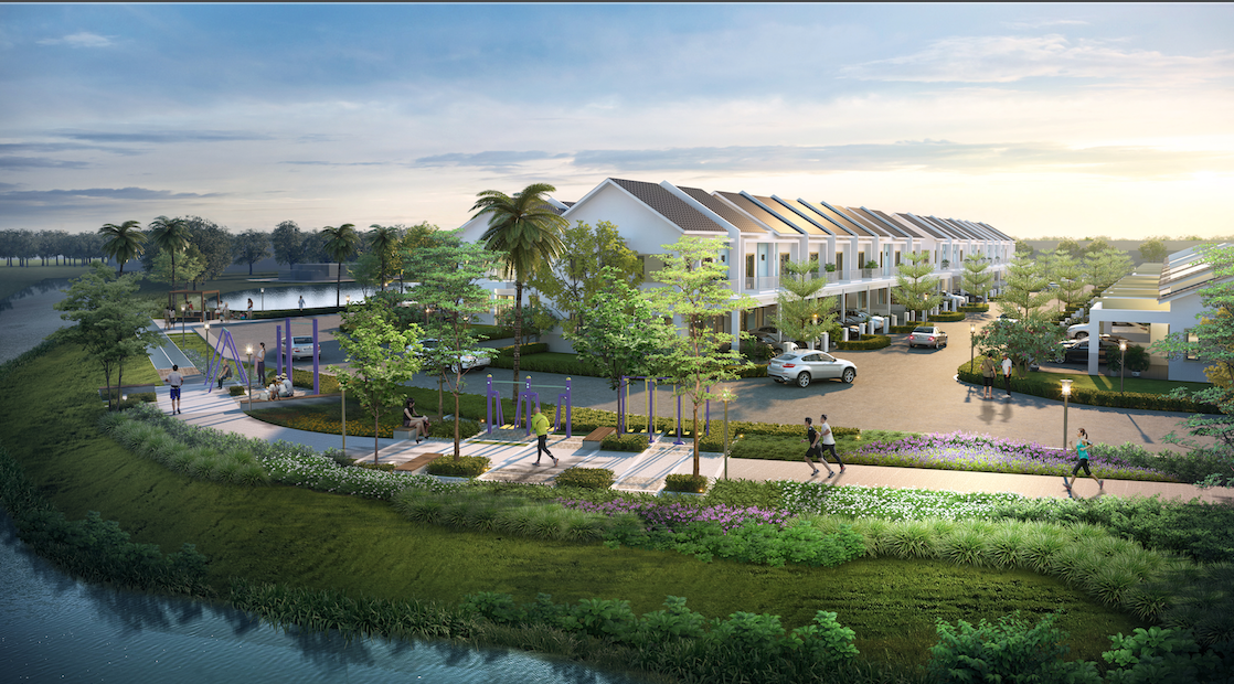 Jogging track and houses at Damai Greens